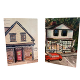 Local artist painted greeting cards of 44 North Coffee Cafes in Stonington and Deer Isle