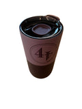 Eggplant purple Klean Kanteen Rise tumbler with slide lid and monotone 44 North Coffee logo 
